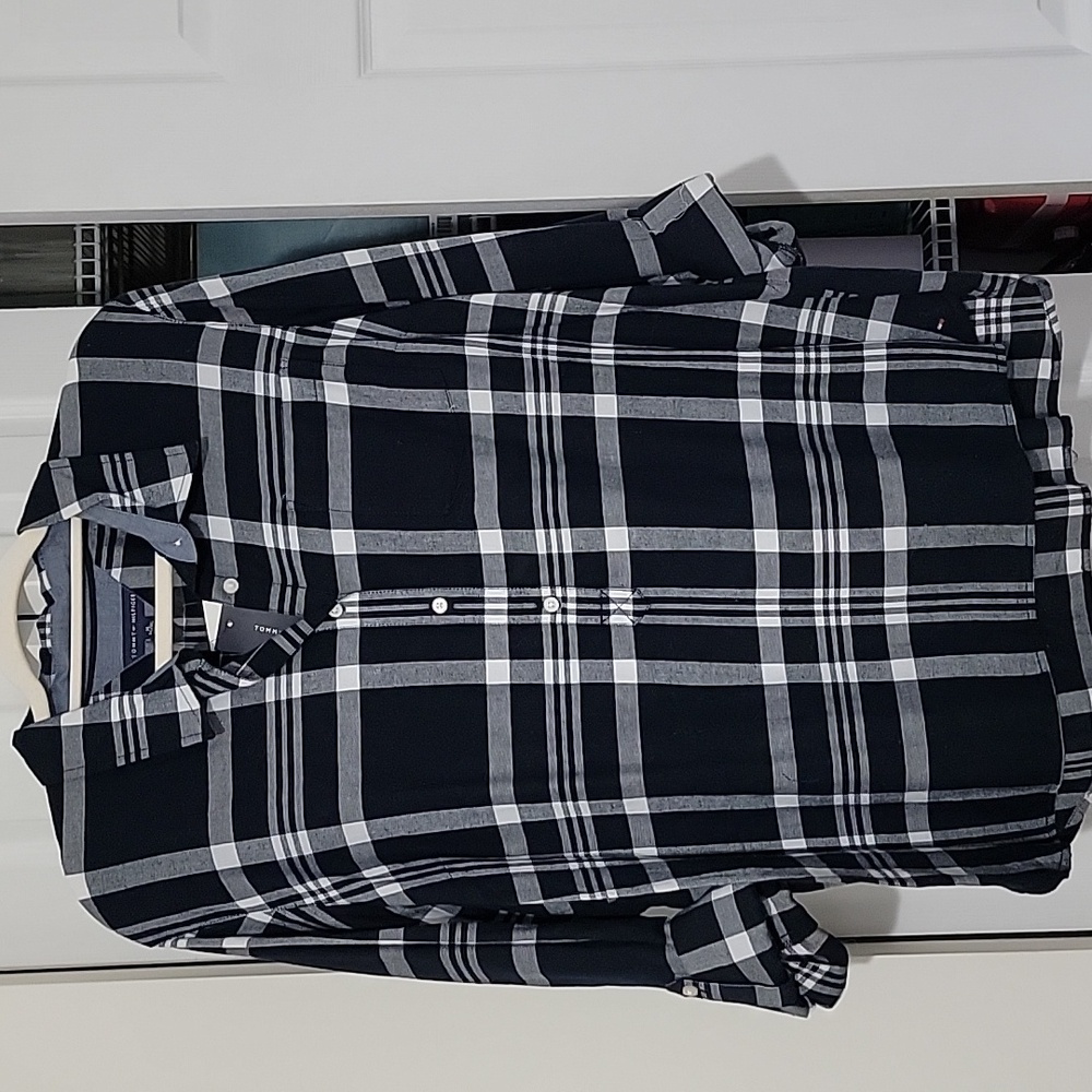 Tommy Hilfiger 3/4 button Tunic button shirt NWT